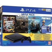 SONY PS4 SLİM 500GB MEGA PACK GTA V+DAYS GONE+GOD OF WAR+FORTNİTE+PSN (EURASİA GARANTİLİ)